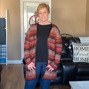 Sweater Cardigan Black Piping